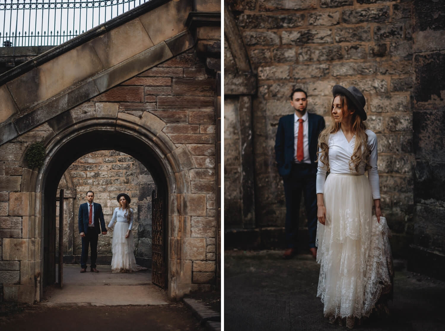 elopement, Bride and groom unique Wedding Photographer in Edinburgh - The Adamkovi