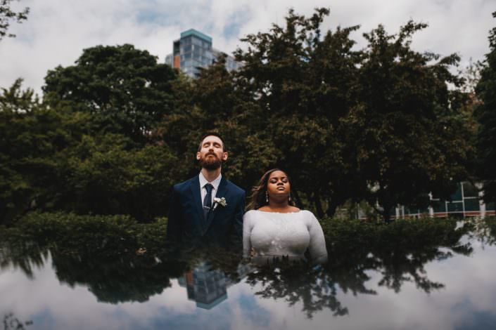 Chicago Elopement photographer - The Adamkovi, bride and groom dreamy photo out of this world, clouds