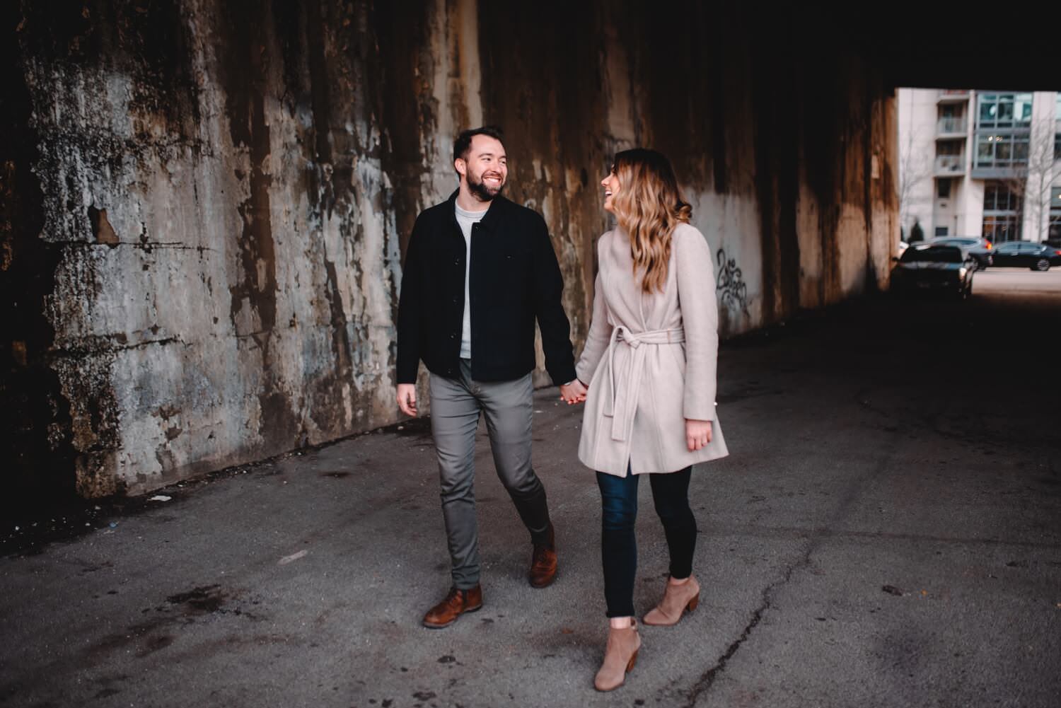 Downtown Chicago Engagement photos Grungy epic photo