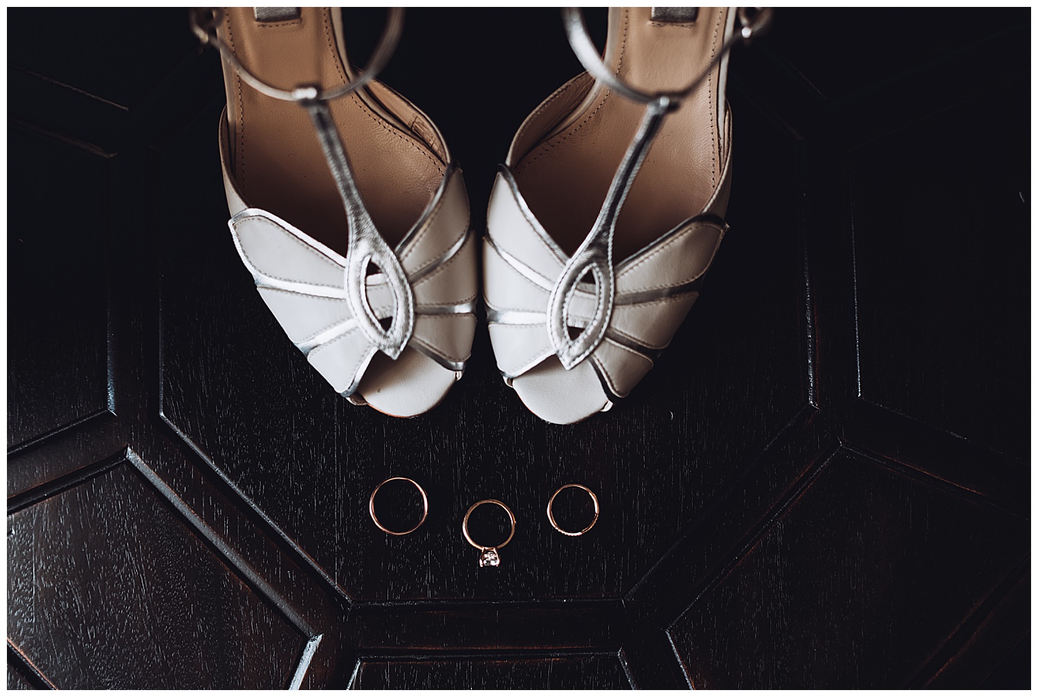 The carleton of Oak Park Wedding getting ready, shoes and ring details