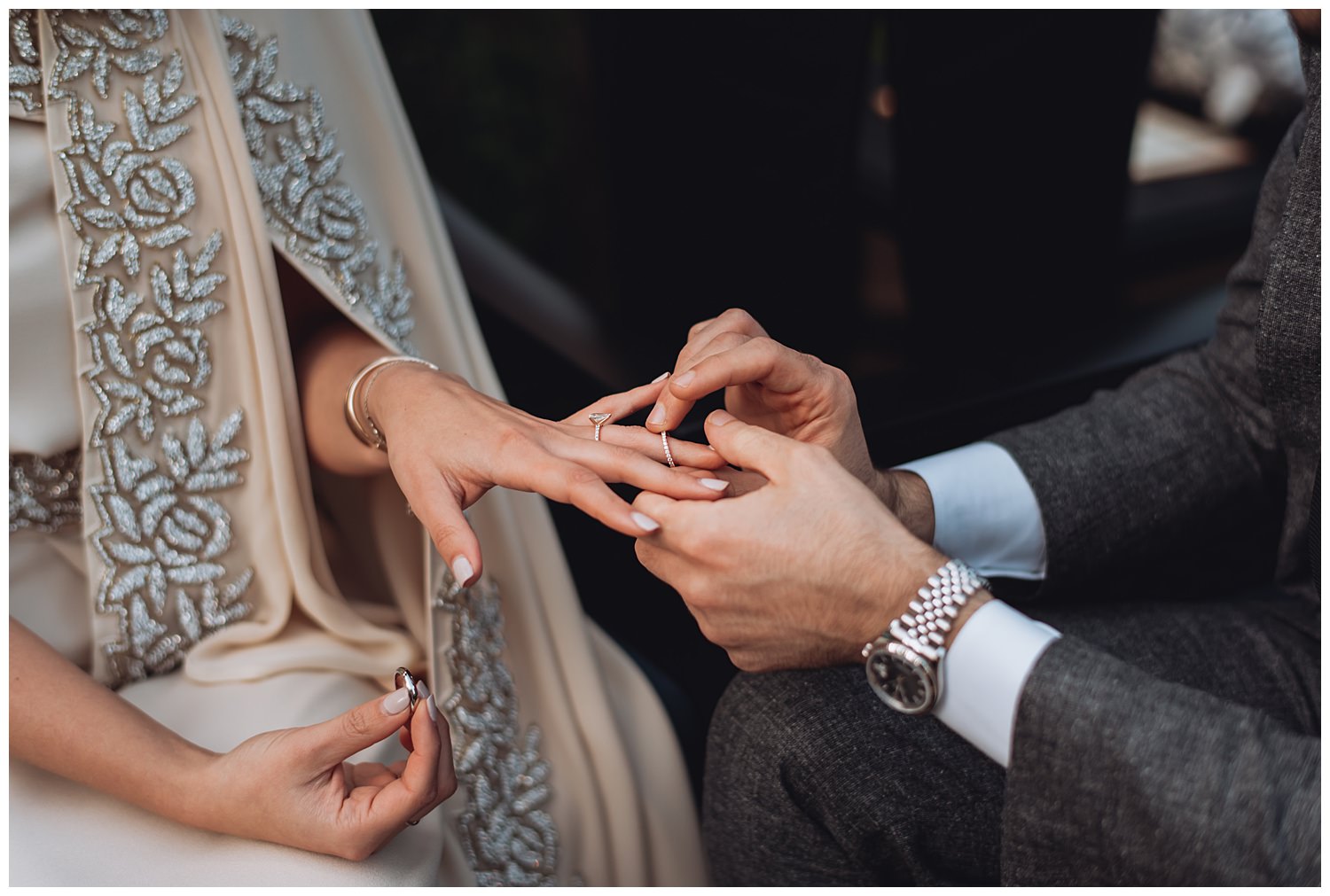 putting rings on during a wedding ceremony