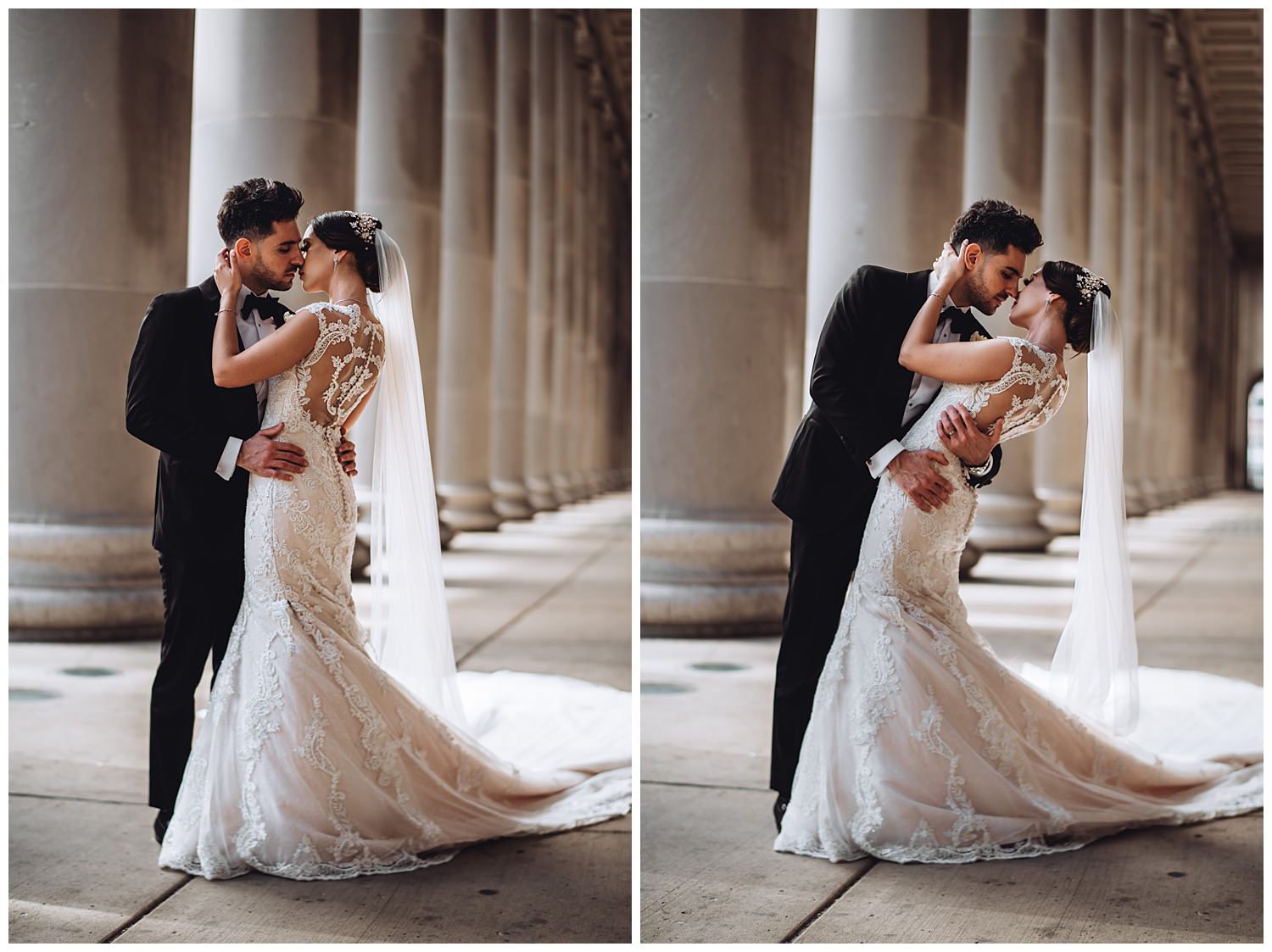 bride and groom photo session at the Union Station - The Adamkovi photography