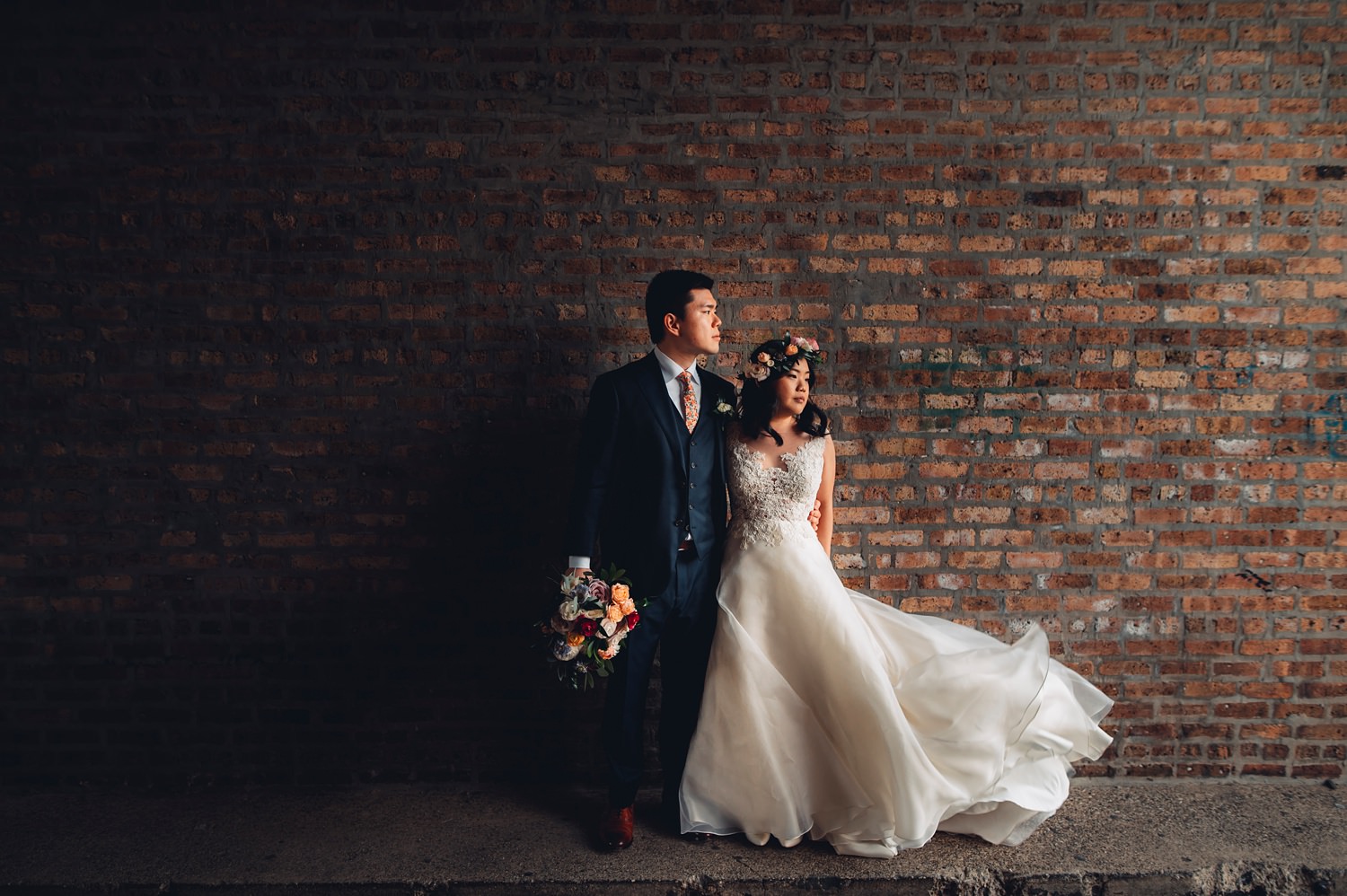 Firehouse Chicago Wedding - portraits bride and groom