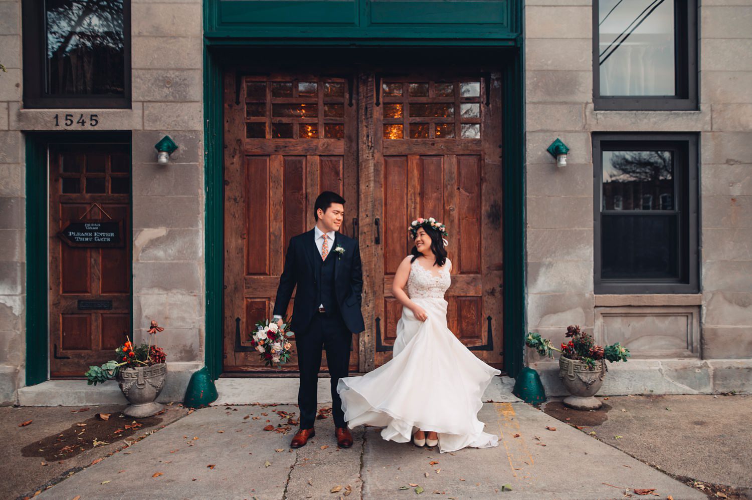 Firehouse Chicago Wedding - portraits bride and groom