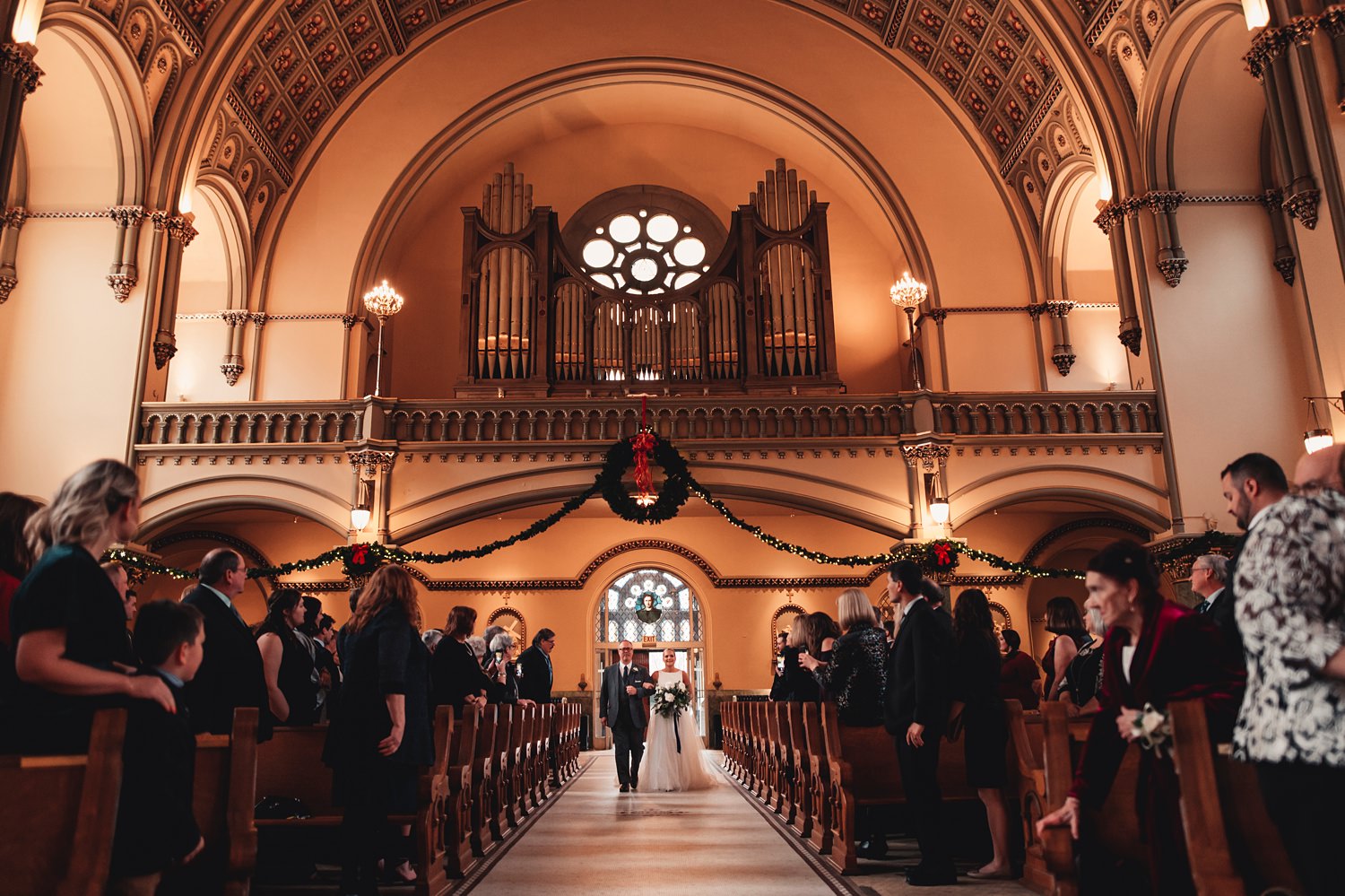 Salvatore's Chicago Wedding - St. Josaphat Catholic Church, ceremony bride walking down the isle