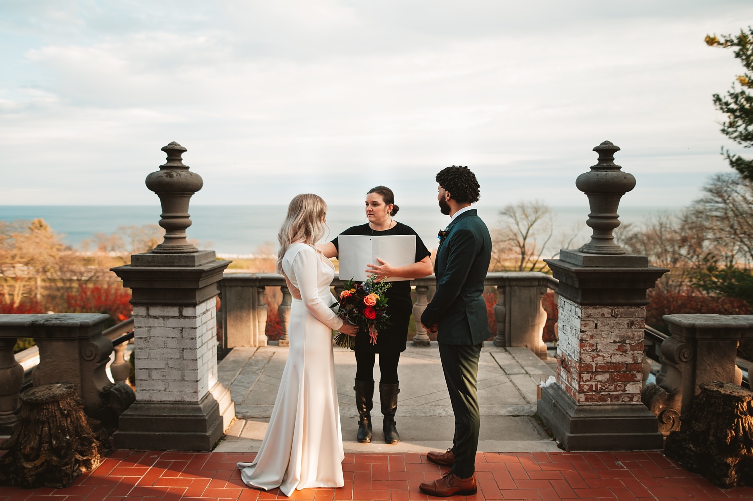 Villa Terrace Milwaukee Wedding Photography - wedding ceremony romantic, micro wedding