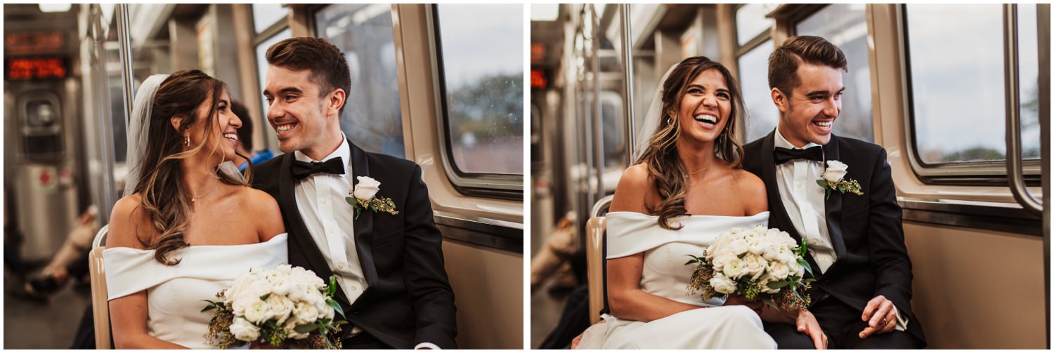 Fairlie Chicago Wedding Photos at the CTA "L" Train