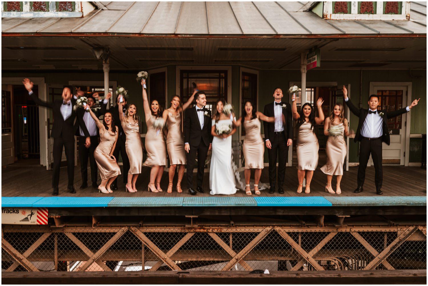 Fairlie Chicago Wedding Photos at the CTA "L" Train