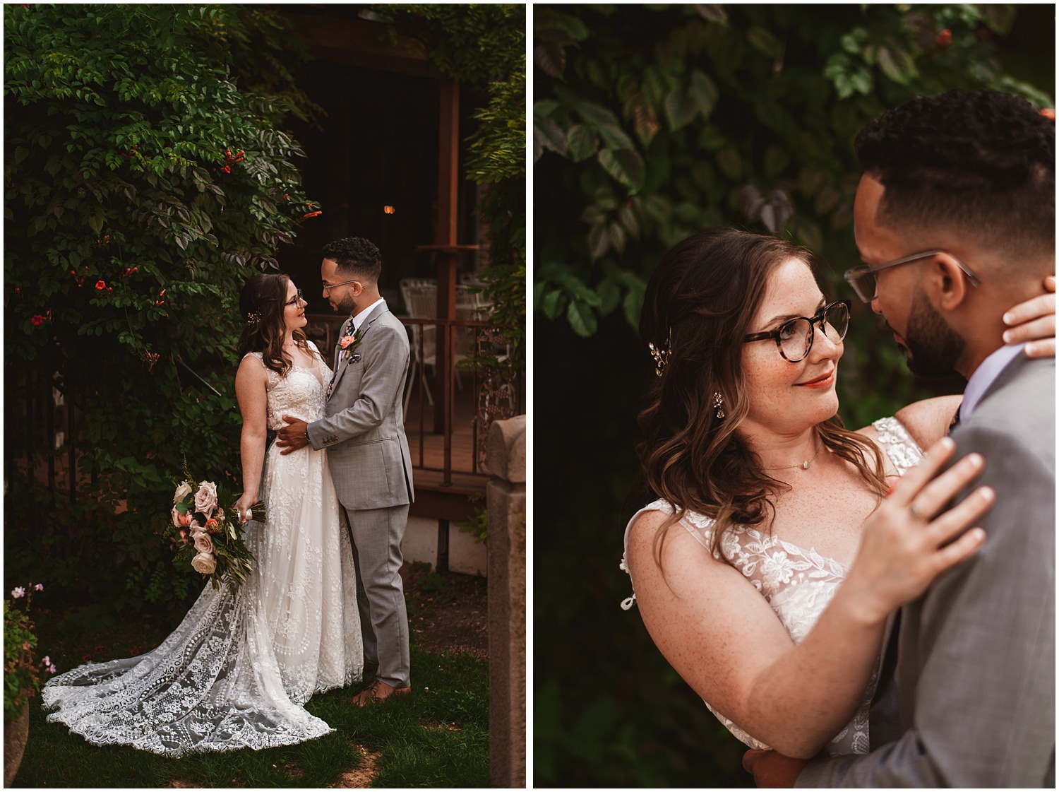 Salvage One documentary Wedding Photography - bride and groom courtyard portraits