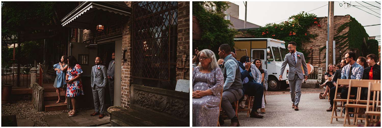 Salvage One documentary Wedding Photography - outdoor courtyard ceremony