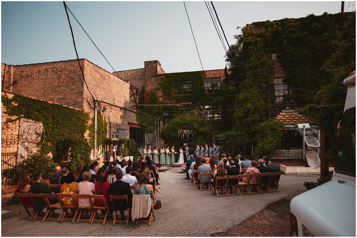 Salvage One documentary Wedding Photography - outdoor courtyard ceremony