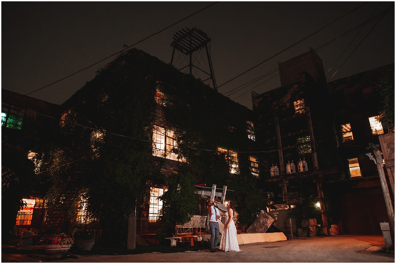 Salvage One documentary Wedding Photography - Night bride and groom portrait