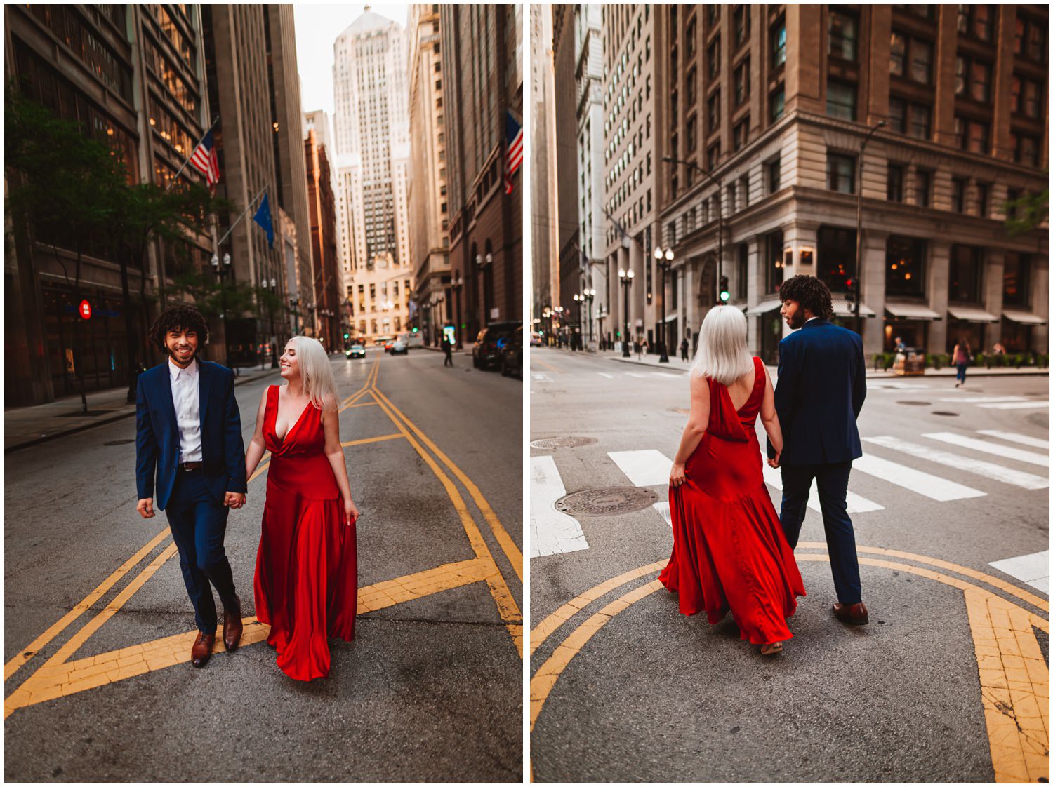 Downtown Chicago Engagement Session Photography - Chicago Board of trade