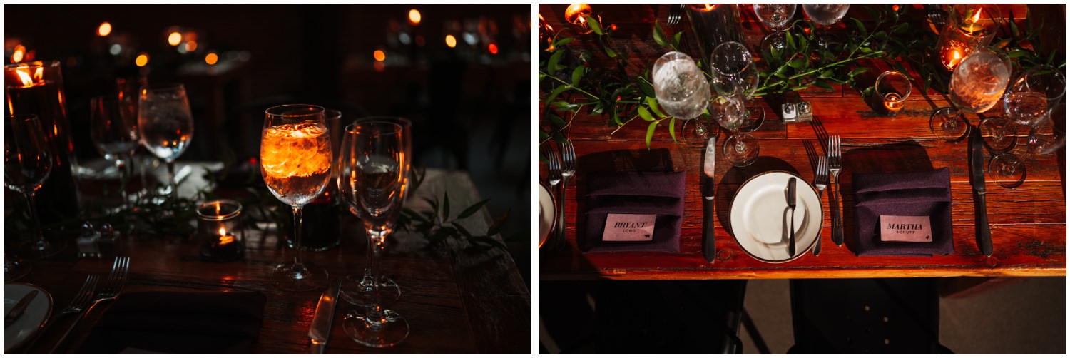 Ovation Chicago Wedding Photos - dark reception decor black/burgundy