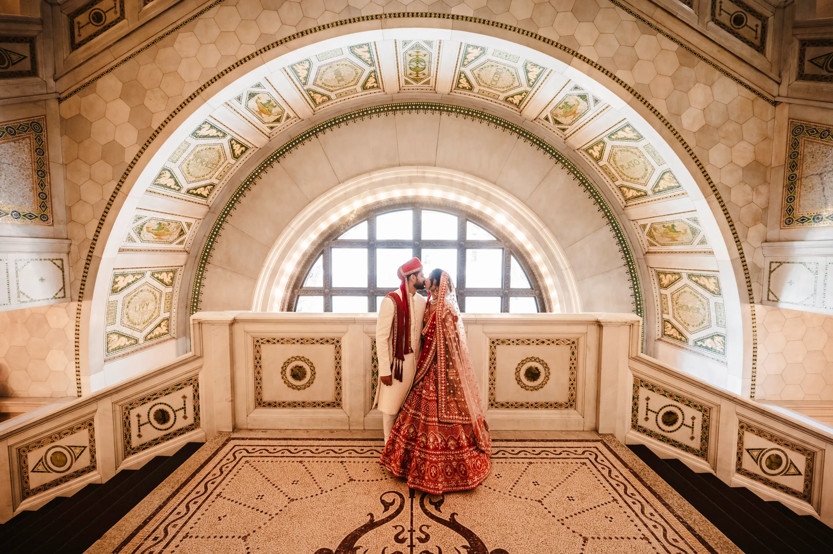 Chicago Cultural center indian wedding big arch