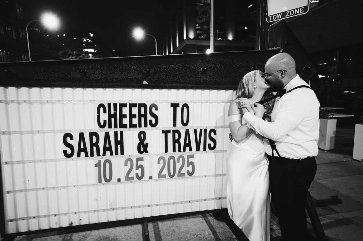 Sarah and Travis celebrate at their Morgan's on Fulton wedding, Chicago wedding photographer