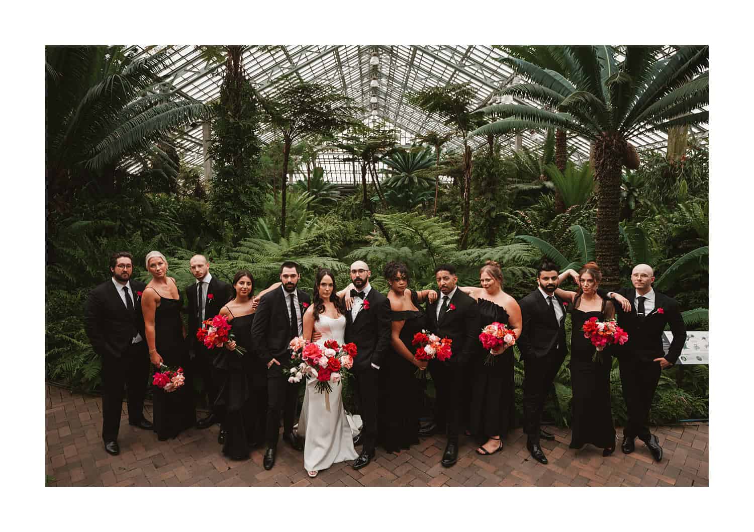 boss photo of the wedding party in the Garfield Park Conservatory